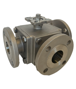 CR-TEC flanged valves 3 way steel flanged ball valves